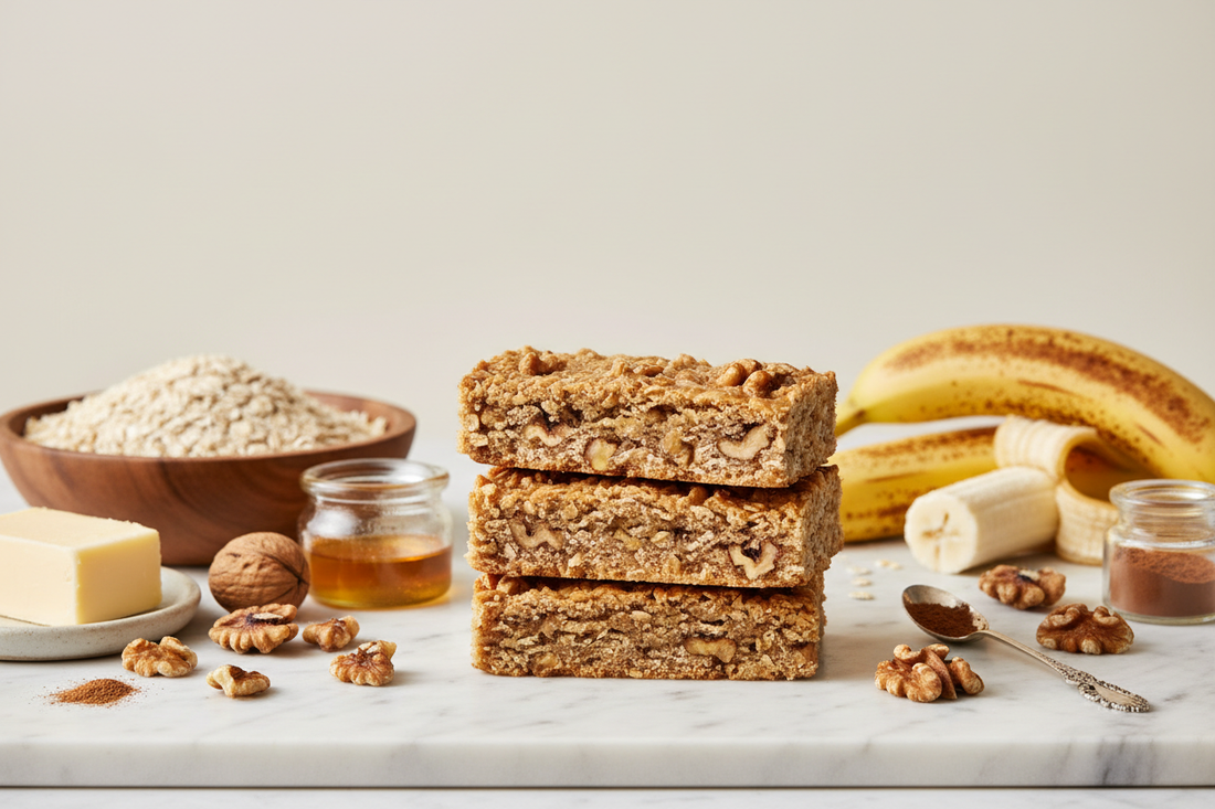 Banana Walnut oat bars