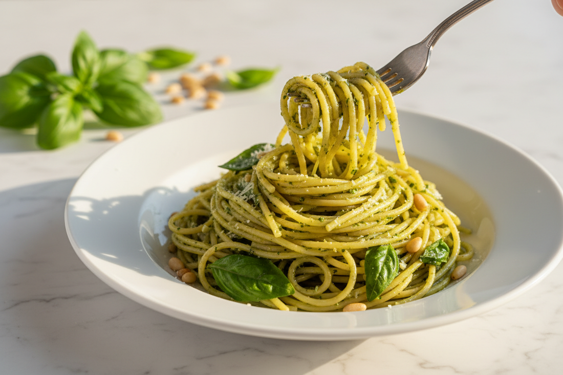 Fresh Green Pesto Pasta Sauce (Freezer-Friendly) for Calm Weeknights