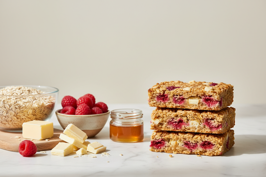 White Chocolate Raspberry oat bars